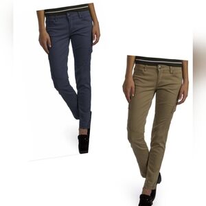 Brand New Supplies Women's Classic Blue and Tan Straight Leg Pants